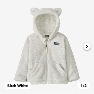 Patagonia Baby Furry Friends Fleece Hoody Birch White 12-18 months GUC